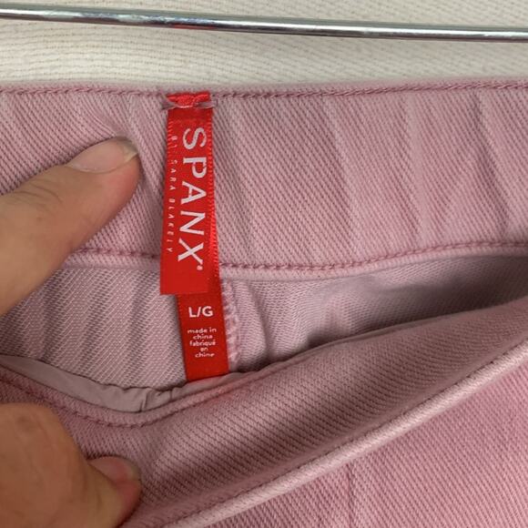 Spanx women's large jeanish pull on pants mauve pink flaw stretch slim leggings - Picture 3 of 8